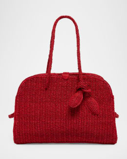 Jacquemus Le Petite Crochet Raffia Top-Handle Bag | Neiman Marcus
