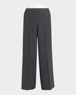 TWP Eva Wool Flannel Wide-Leg Pants | Neiman Marcus