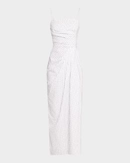 Adam Lippes Genevieve Striped Cotton Pleated Midi Shirtdress With Belt |  Neiman Marcus