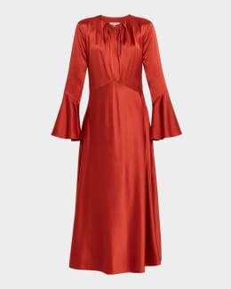 Veronica Beard Elthea Knit Belted Midi Dress | Neiman Marcus