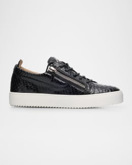 Giuseppe Zanotti Men's GZ 94 Leather Low Top Sneakers | Neiman Marcus