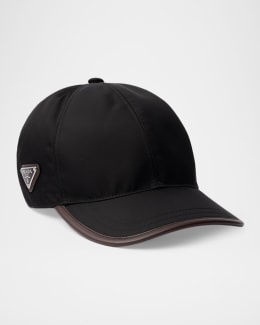 Prada Men's Tessuto Triangle Logo Re-Nylon Flat Cap | Neiman Marcus