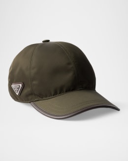 Prada Men's Tessuto Triangle Logo Re-Nylon Flat Cap | Neiman Marcus