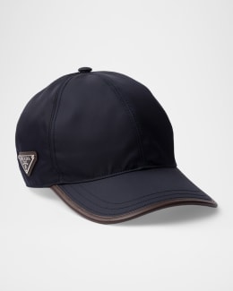 Prada Men's Re-Nylon And Lamb Shearling Trapper Baseball Hat