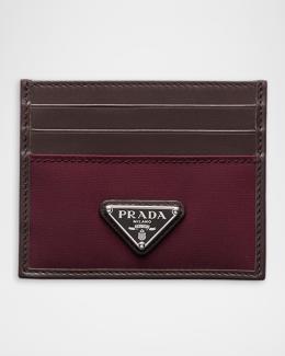 Prada Men's Saffiano Leather Zip Card Holder | Neiman Marcus