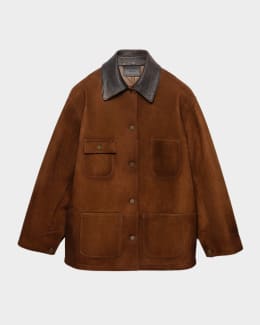Prada Fleece Zip-Front Jacket | Neiman Marcus