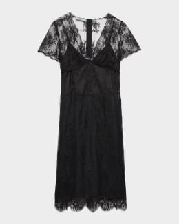 Prada Drawstring Satin Back Midi Dress | Neiman Marcus