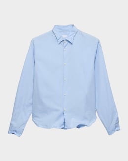 Prada Men's Technical Cotton Zip-Up Shirt | Neiman Marcus