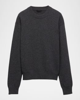 Prada Men's Superfine Wool Crewneck Sweater | Neiman Marcus