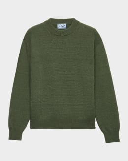 Prada Men's Boxy-Fit Wool Knit Crewneck Sweater | Neiman Marcus