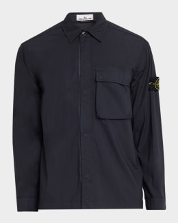 Stone Island Men's Cotton Stretch Full-Zip Shirt Jacket | Neiman
