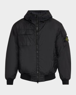 Stone Island Men's Cotton Full-Zip Hoodie | Neiman Marcus