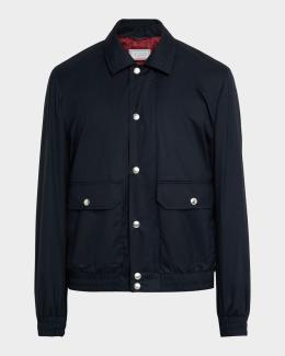 Brunello Cucinelli Men's Nylon Full-Zip Blouson Jacket | Neiman Marcus