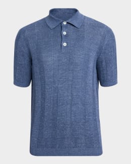 シャツ/ブラウス(長袖/七分) leinwande Intarsia Knitted Polo Versace Men's Embroidered Intarsia Wool Knit Polo Shirt | Neiman