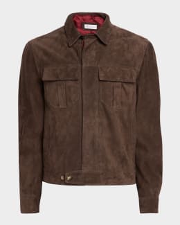 Brunello Cucinelli Men's Nylon Full-Zip Blouson Jacket | Neiman Marcus