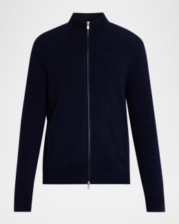 Prada Men's Ribbed Zip Sweater | Neiman Marcus