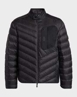 Moncler Men's Quilted Nylon Short Down Jacket | Neiman Marcus