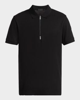 Moncler Men's Stripe-Trim Cotton Polo Shirt | Neiman Marcus
