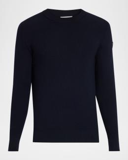 Emporio Armani Men's Jacquard Stripe Short-Sleeve Sweater | Neiman