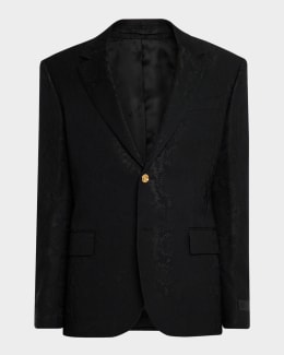Givenchy Men's Fitted Wool Raw-Edge Two-Button Blazer | Neiman Marcus