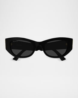 Gucci Web Stripe 52mm Cat-Eye Sunglasses | Neiman Marcus