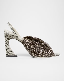 Fendi 45mm Baguette Embroidered Nappa Leather Sandals | Neiman Marcus