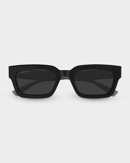 Gucci Men's GG2089S-001 Acetate Rectangle Sunglasses | Neiman Marcus