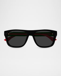 Gucci Men's GG2089S-001 Acetate Rectangle Sunglasses | Neiman Marcus