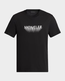 Moncler Men's Embroidered Logo Cotton T-Shirt | Neiman Marcus
