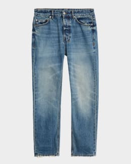 Saint Laurent Men's Loose-Fit Faded Denim Jeans | Neiman Marcus