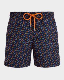 Vilebrequin Men's Mistral Embroidered Sea Urchin Swim Trunks