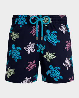 Vilebrequin Men's Landscape Turtles Swim Shorts | Neiman Marcus
