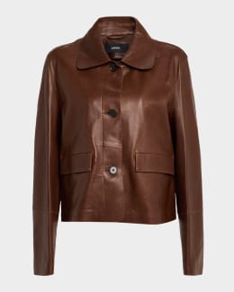 ALICE + OLIVIA Breann Vegan Leather Longline Blazer | Neiman Marcus