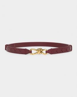 Bottega Veneta Leather Woven Belt With Coin Pouch NWT 70/28 BOTTEGA VENETA Knot Intrecciato leather belt | NET-A-PORTER main image 3