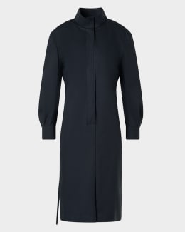 Akris Sleeveless Zip-Front Seamed A-Line Dress | Neiman Marcus