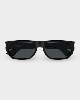 Saint Laurent Men's SL 83-001 Acetate Rectangle Sunglasses