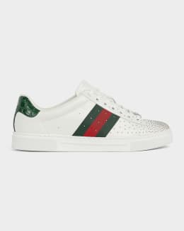 Gucci Men's New Ace Embroidered Low-Top Sneakers | Neiman Marcus