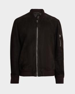 ZEGNA Men's Suede Hidden-Zip Bomber Jacket | Neiman Marcus