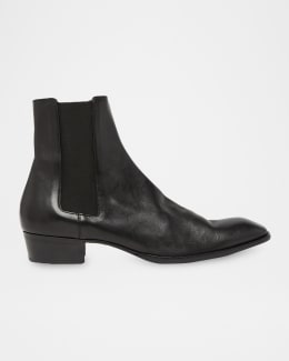 Saint Laurent Men's Roman 35 Leather Side-Zip Ankle Boots | Neiman