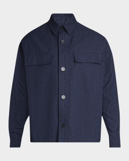 Homme Plisse Issey Miyake Men's Pleated Button-Down Shirt | Neiman