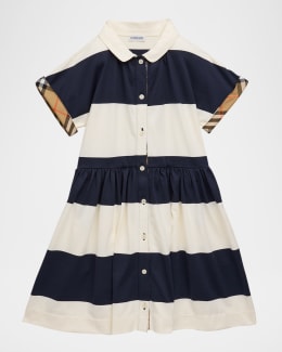 Burberry Girl's Check Bow Cotton Dress & Bloomers Set, Size 1M-18M | Neiman  Marcus
