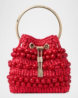 Jimmy Choo Bon Bon Velvet with Metal Handle | Neiman Marcus