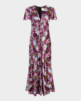 Cinq a Sept Kaily Twisted Jersey Halter Maxi Dress | Neiman Marcus