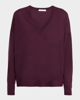 Loewe Draped V-Neck Sweater | Neiman Marcus