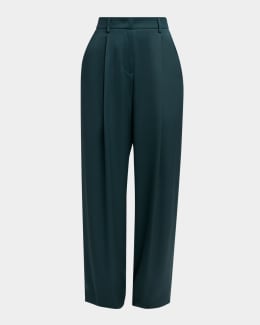 Prada Silk Straight-Leg Pants | Neiman Marcus