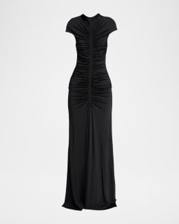 Ralph Lauren Chilton Stretch Satin Evening Dress - Lux Navy