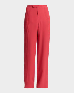 Valentino Garavani Men's Wide Leg Flared Flat-Front Pants | Neiman