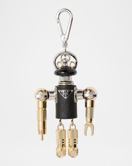 Prada Robot Saffiano Leather Keychain Bag Charm | Neiman Marcus