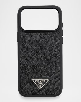 Prada Men's Saffiano Leather iPhone 17 Pro Phone Case | Neiman Marcus