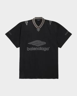 Balenciaga Men's Masking Tape Logo T-Shirt | Neiman Marcus
